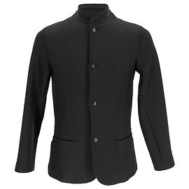 Giorgio Armani Textured Single-Breasted Blazer in Black Polyester  Black