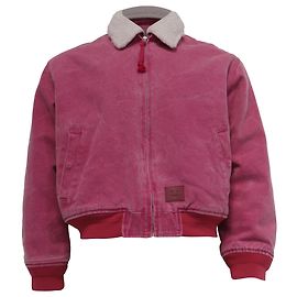 Jaqueta bomber em algodão rosa com forro shear-line e detalhe desbotado da Acne Studios Rosa