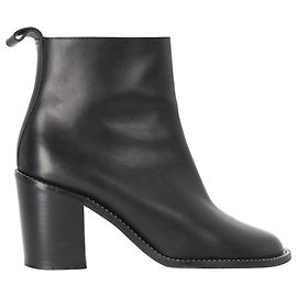 Botines de cuero negro con acento de cadena Givenchy Negro