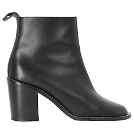 Givenchy Chain-Link Accent Ankle Boots in Black Leather Black