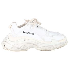 Baskets Balenciaga Triple S en polyester blanc Blanc Écru