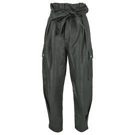 Valentino Garavani Red Valentino Hose mit Bindegürtel aus grünem Leder Grün Olivgrün