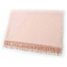 Cashmere-Schal mit gesticktem Logo von Hermès Pink