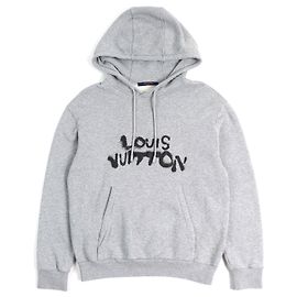 Louis Vuitton Neon Working Man Baumwoll-Hoodie Grau