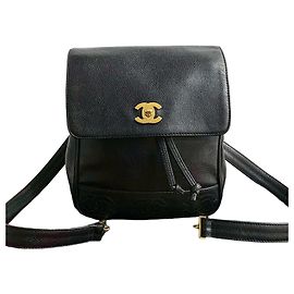 Chanel Triple Coco Caviar Leather Backpack Black