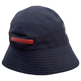 Chapeau en nylon polyester Prada Bleu Bleu Marine