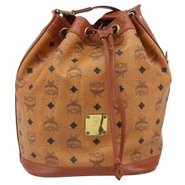 Borsa a spalla MCM Visetos in PVC Marrone