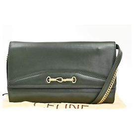 Céline Celine Vintage Leather Vert
