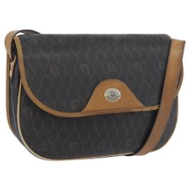 Borsa a spalla in tela a nido d'ape PVC nera e oro Christian Dior Auth fm5155 Nero D'oro