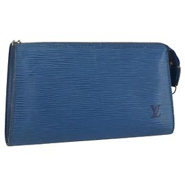 LOUIS VUITTON Epi Pochette Accessoires Pouch Blue M52985 LV Auth am10677 Blue