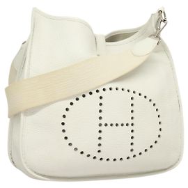 Hermès HERMES Bolso de Hombro Evelyn 1 GM de cuero Togo blanco Auth BA2943SAM Blanco
