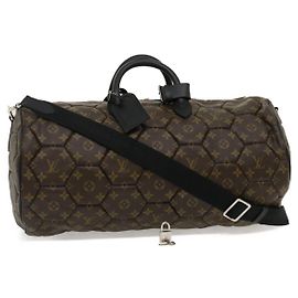 LOUIS VUITTON Sac Boston Hexagon Sportif Monogram Macassar M40398 Auth 29557SM Monogramme