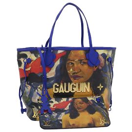 LOUIS VUITTON Masters Collection GAUGUIN Neverfull MM Bag M43359 LV Auth 47431SM Blue