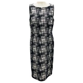 Vestido midi sin mangas Akris Punto negro / blanco Negro