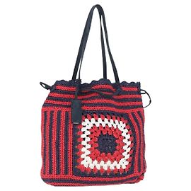 Borsa Tote Miu Miu in paglia rossa Auth bs33426 Rosso