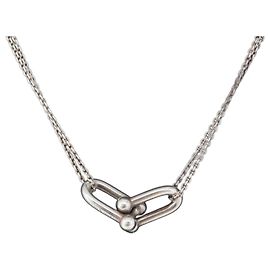 Autre Marque Collier Double Maillon Hardware TIFFANY&Co. Argent Ag925 Auth 133241SAM Argenté