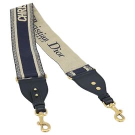 Christian Dior Shoulder Strap Canvas 36.6"" Navy Auth ep13581 Navy blue