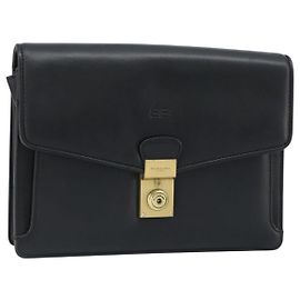 Clutch BAG BALENCIAGA in pelle nera e oro Auth 172150 Nero D'oro
