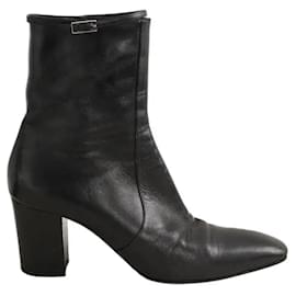 Saint Laurent Black leather boots Black