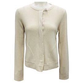 Cashmere Strickjacke in Hafer / Beige mit Knöpfen von Brunello Cucinelli Beige
