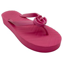 Infradito in gomma rosa Marmont di Gucci Rosa