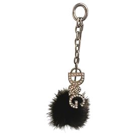 Atemporal Ohrring DOLCE & GABBANA mit Nerzfell-Pompon und Kristallen Schwarz Silber