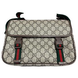 Borsa a tracolla Gucci Ophidia GG Supreme Marrone Rosso Verde