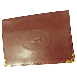 Cartera Cartier de cuero burdeos Castaño