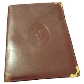 Cartera Cartier de cuero burdeos Castaño