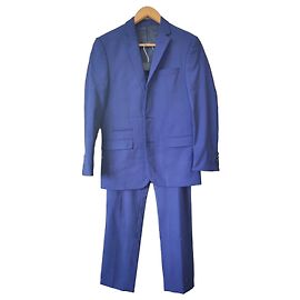 Autre Marque MR. HECTOR 3 Piece Wedding Suit Royal Blue Blue
