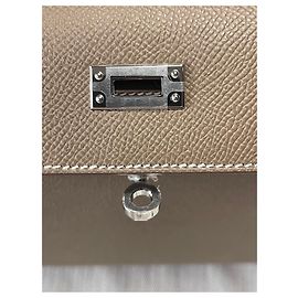 Bolsa Hermès Kelly Sellier em couro Epsom Etoupe Cinza