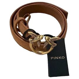 Pinko Cinto de camurça marrom com fivela Marrom