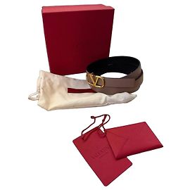 Valentino Garavani VLOGO Leather Belt Brown
