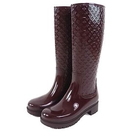 Botas de chuva de borracha Monogram Louis Vuitton Marrom Bordeaux