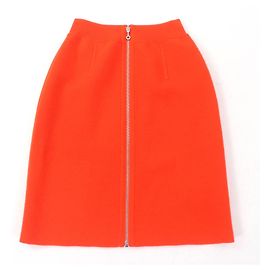 Saia de lã reversível com padrão H da Hermès Laranja