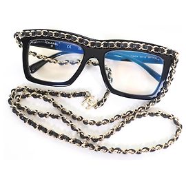Chanel COCO Mark Chain Sunglasses Black