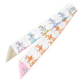 Hermès Lenço de seda HERMES PARADE Cinza