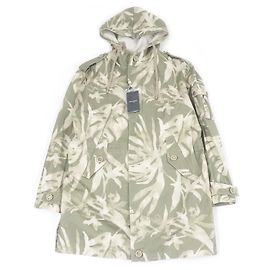 Yves Saint Laurent Saint Laurent Paris Leaf Print Mod Coat Coat Green Khaki