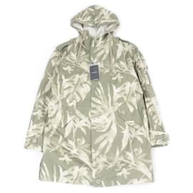 Yves Saint Laurent Casaco Mod com Estampa de Folha Saint Laurent Paris Verde Caqui