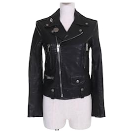 Yves Saint Laurent Schaflederjacke Saint Laurent Paris Schwarz