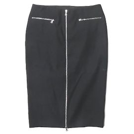 Autre Marque Gonna aderente Drawer con zip frontale in cotone nera Nero