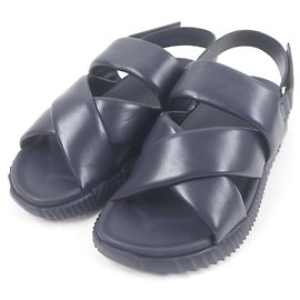 Sandales en cuir électriques Hermès Bleu Bleu Marine