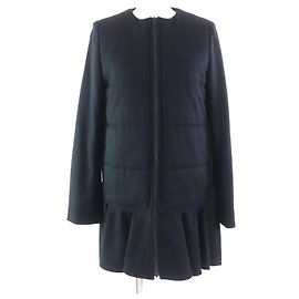 Autre Marque YOKO CHAN Frill design Wool Coat Black