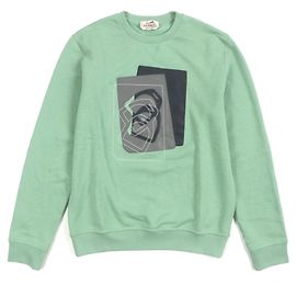Pulôver de algodão com gola redonda Hermès Verde
