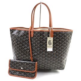 Bolso tote de cuero Goyard Saint Louis Castaño