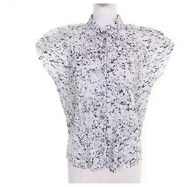 Issey Miyake POLYESTERBLUSE PLEATS PLEASE PP71-JJ203 Schwarz Weiß