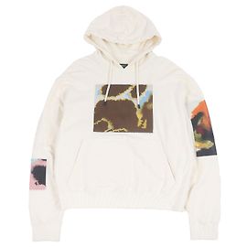 Baumwoll-Hoodie mit gesticktem Fendi-Logo-Patch Beige Roh