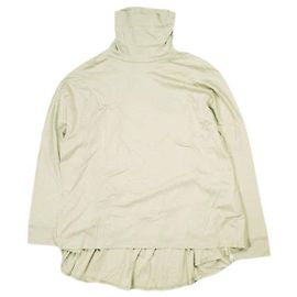 Autre Marque COGTHEBIGSMOKE ELYSE FLAIR TOP DE CUELLO ALTO Top de Rayón Algodón Beige Gris