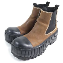Maison Martin Margiela Botas de tornozelo de couro MM6 Maison Margiela S59WU0211 Marrom Bronze