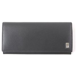 Alfred Dunhill Dunhill Sidecar Long Wallet Leather Purse Black